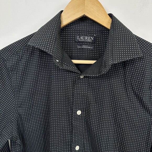 Lauren Ralph Lauren Black Label Shirt Mens Size 15 32/33 Slim Fit Performance - Picture 2 of 12
